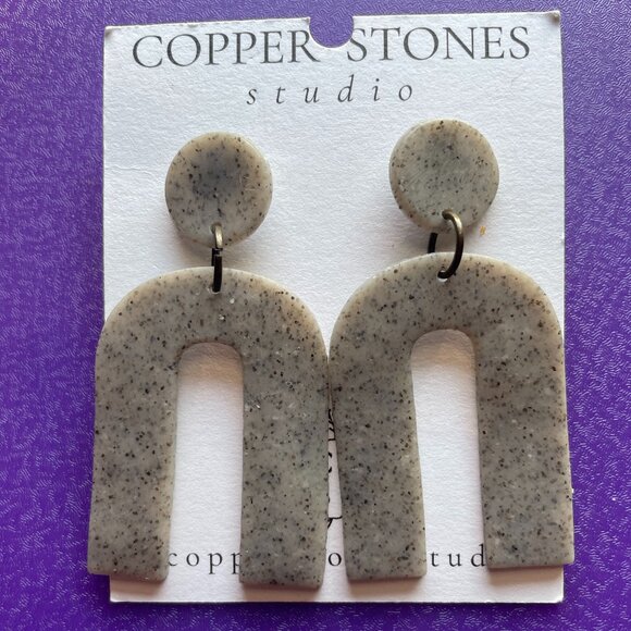 Bundle 3 pairs for $12. Copper Stones Studio Gray Dangle Earrings - Picture 1 of 2